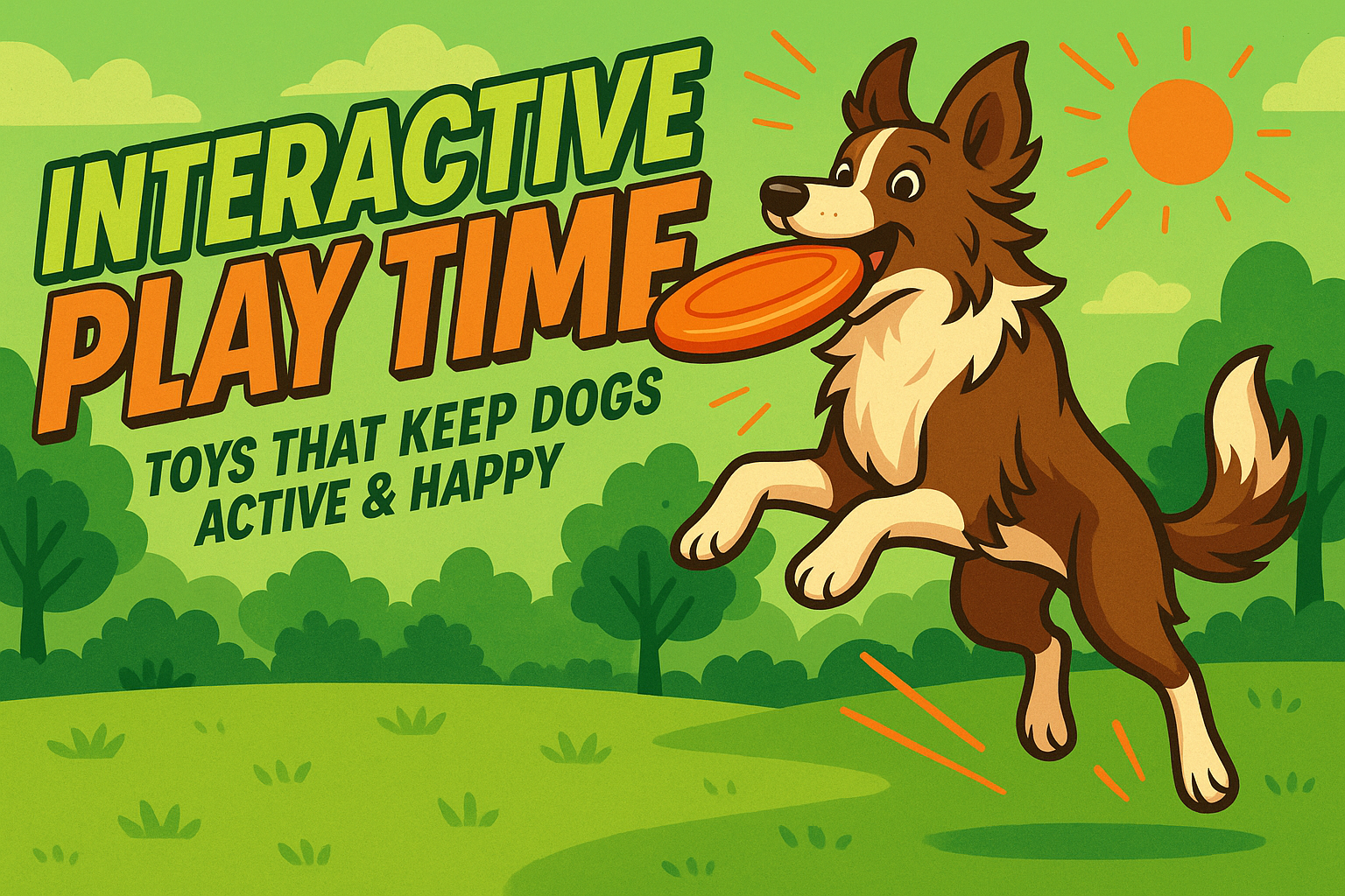 Interactive Play Time banner for dog toys