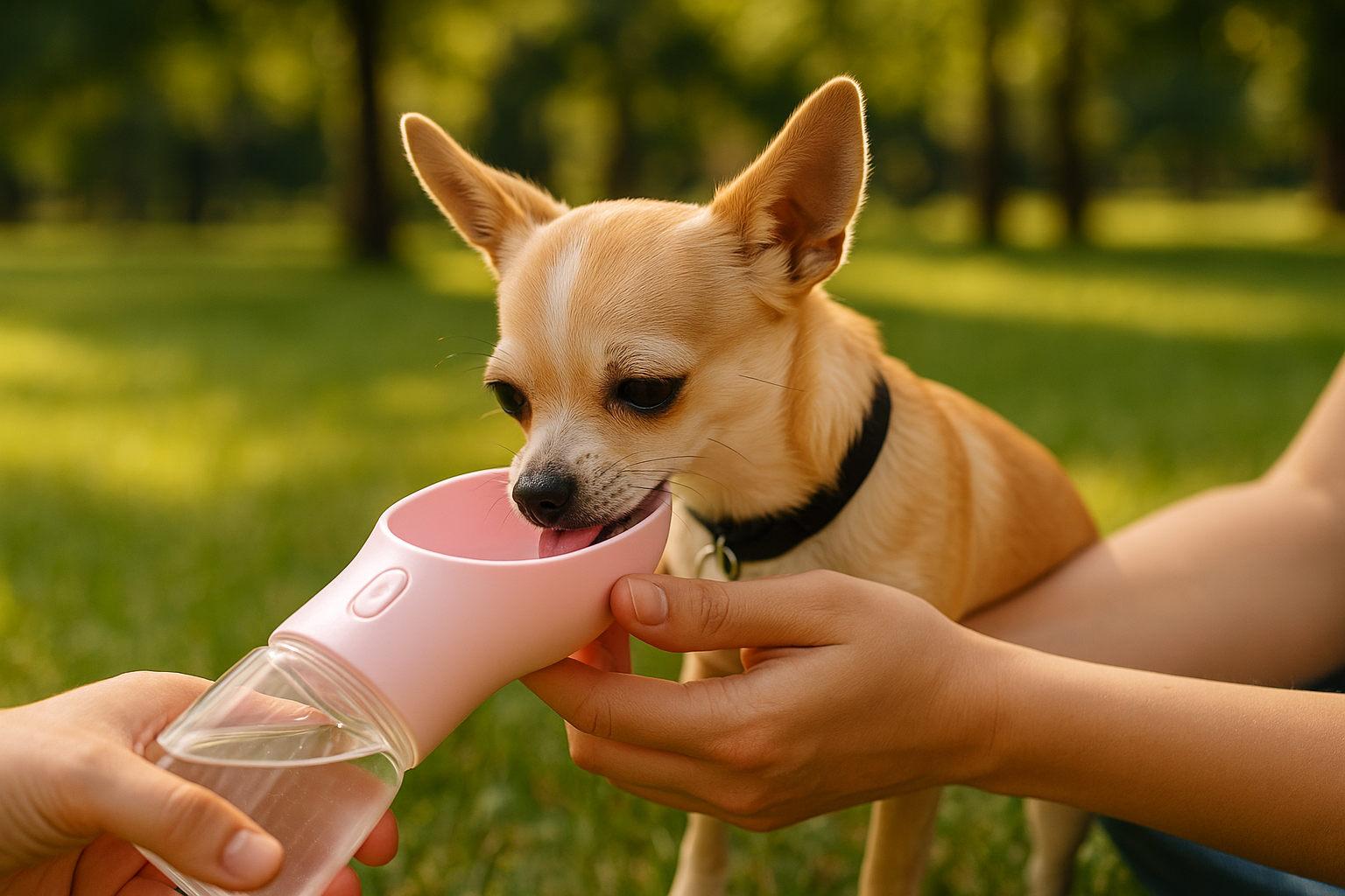 Pet water bottle lifestyle image