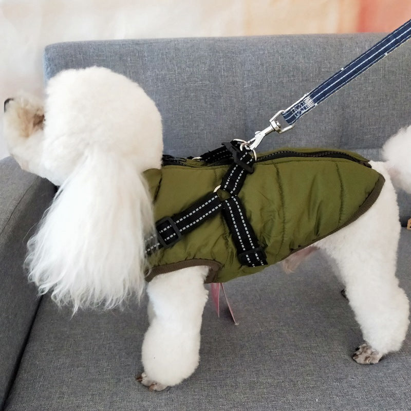 Premium Winter Dog Coat with Built-in Harness - Waterproof