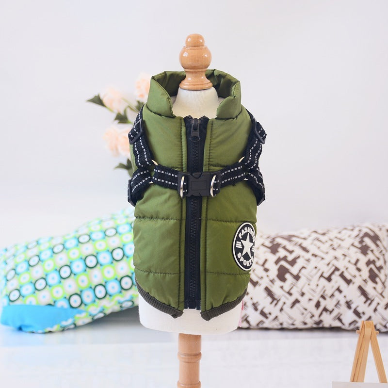 Premium Winter Dog Coat with Built-in Harness - Waterproof