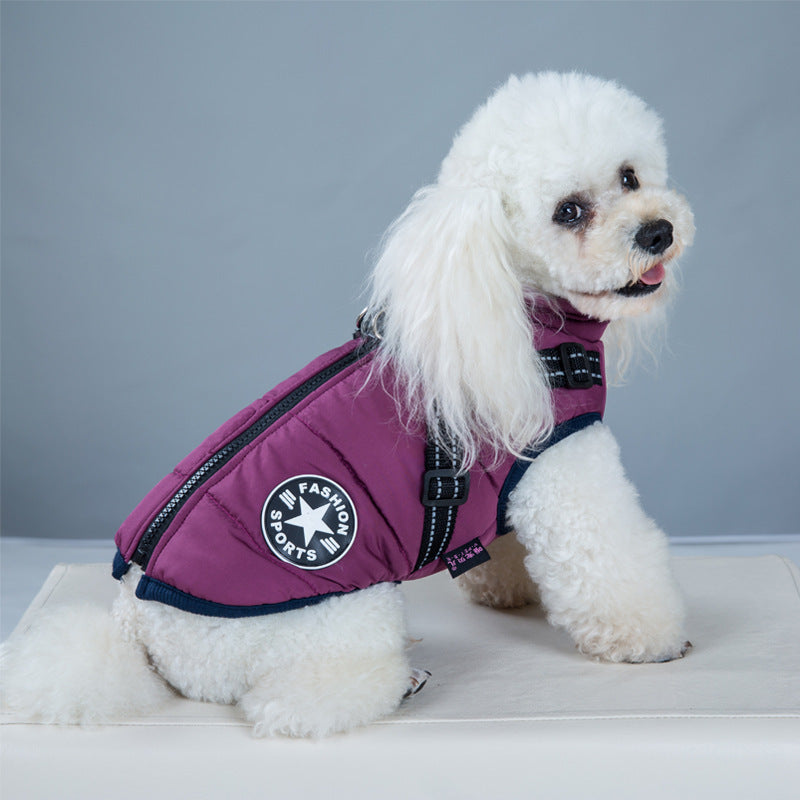 Premium Winter Dog Coat with Built-in Harness - Waterproof