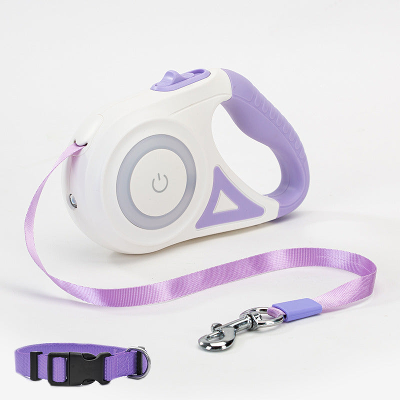 Retractable LED Dog Leash & Collar for Small/Medium Dogs
