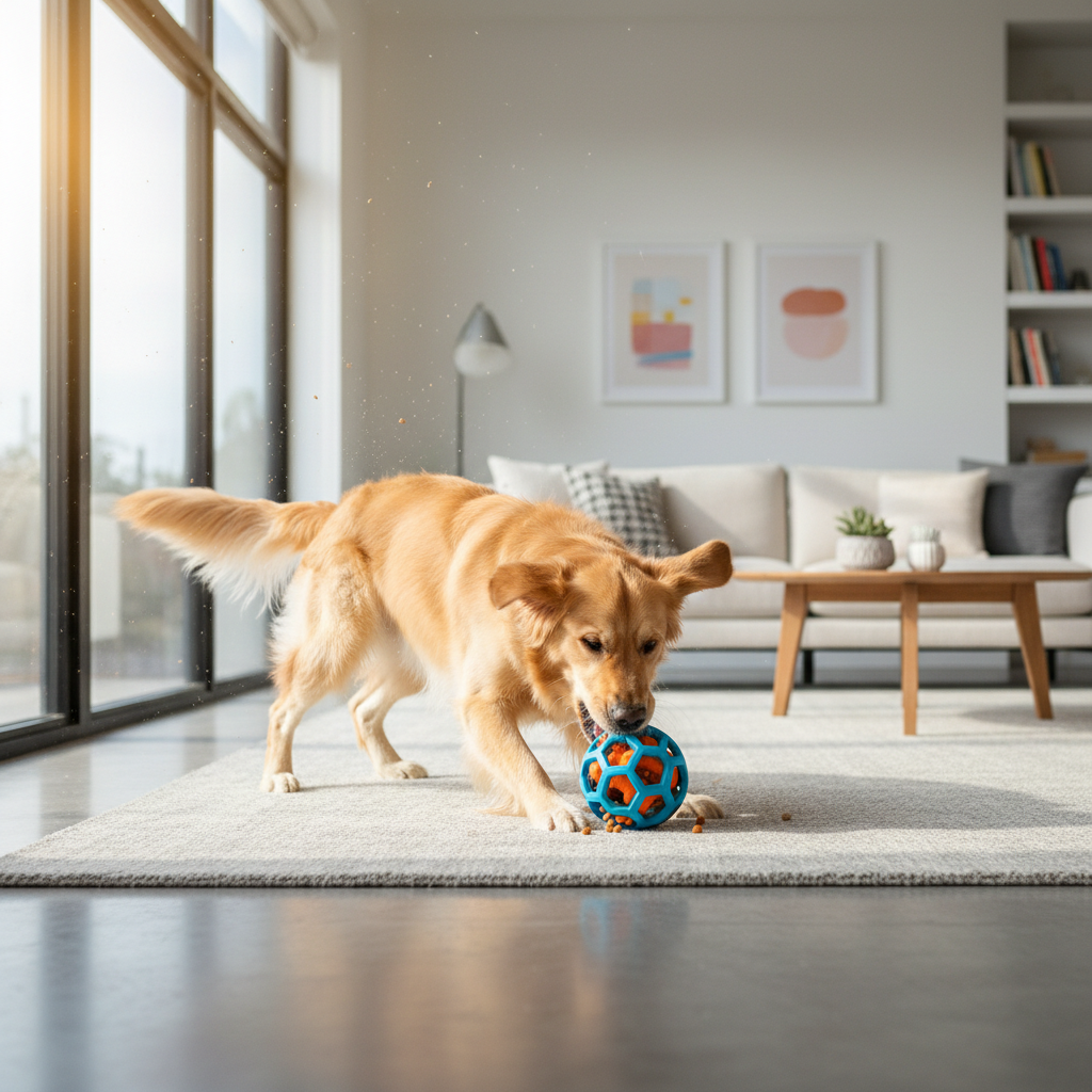 Dog playing with toy