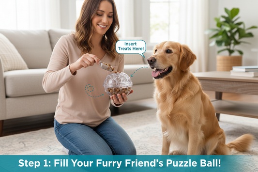 Owner filling with treats